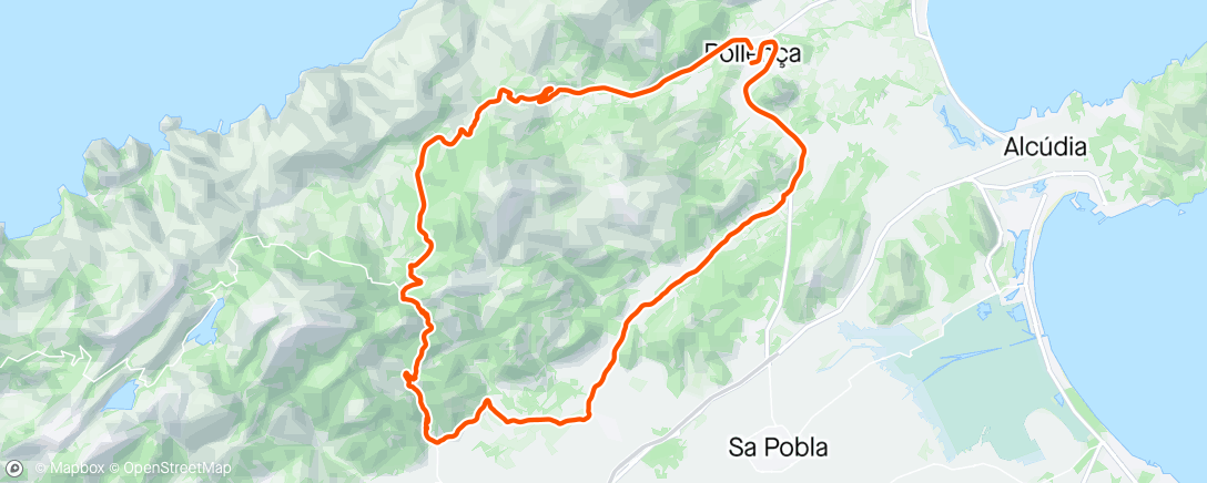 Map of the activity, Lluc Monastery Road