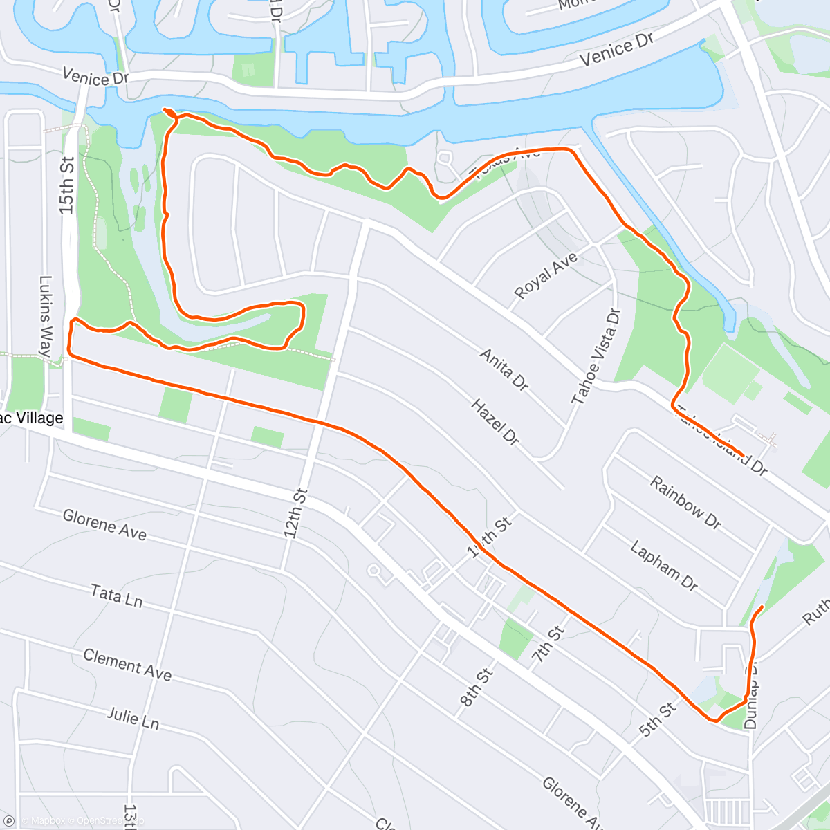Map of the activity, 2nd jog different dogs