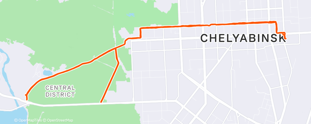 Map of the activity, Дневной забег