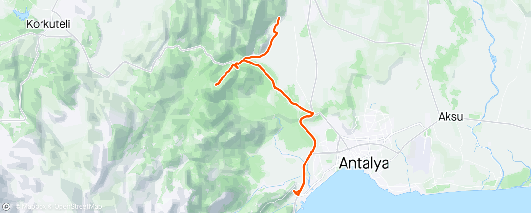 Map of the activity, Termessos ride