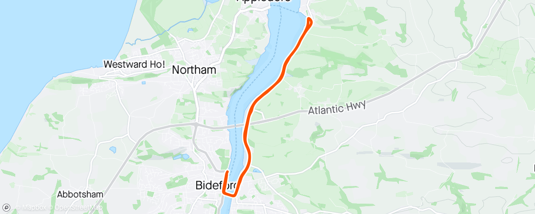 Map of the activity, Bideford 10k - 40.22 - Dissapointed