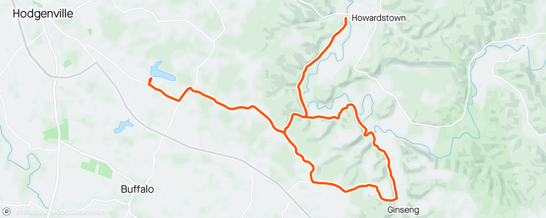 Map of the activity, Howardstown Gravel Ride