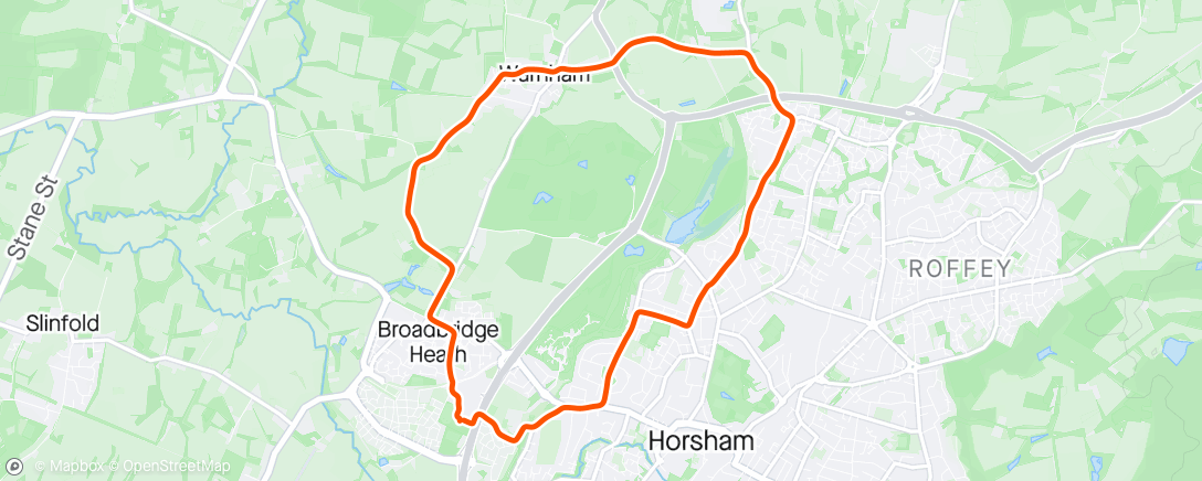 Map of the activity, Horsham Joggers