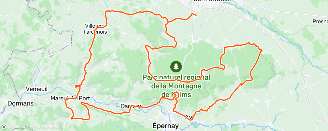 Map of the activity, Sortie vélo le matin