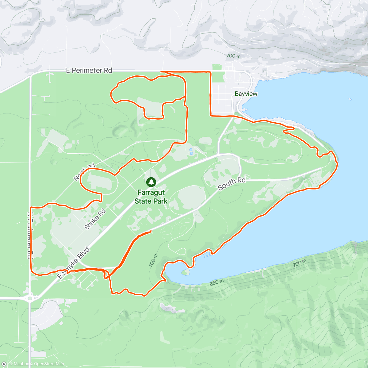 Mapa da atividade, 18 mile at Farragut