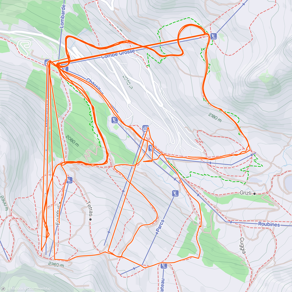 Map of the activity, Dernier ski de la saison