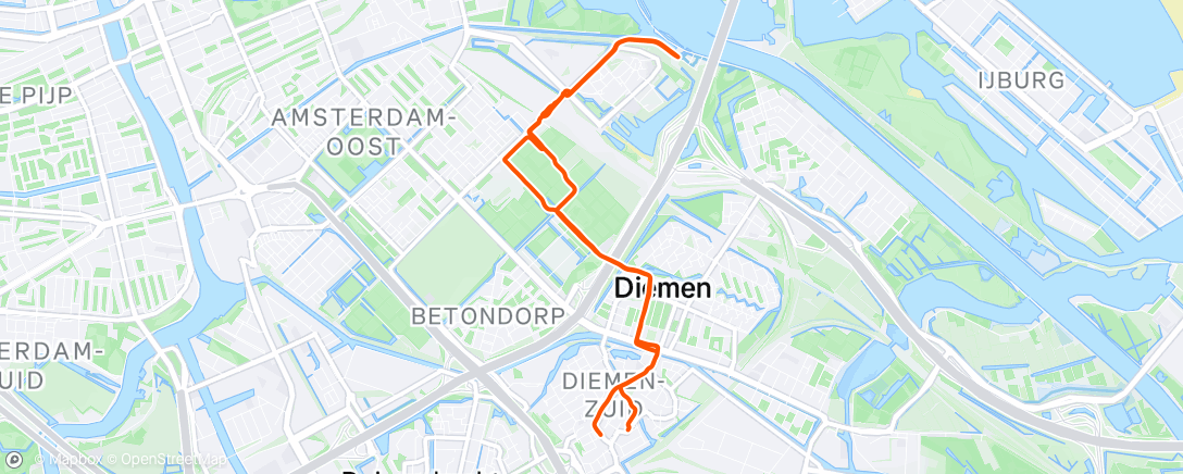Map of the activity, Morning Run