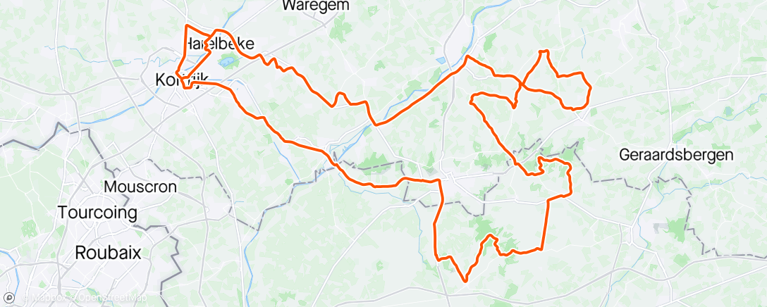 Map of the activity, Kuurne Brussel en terug naar Kuurne met wat afsnijden