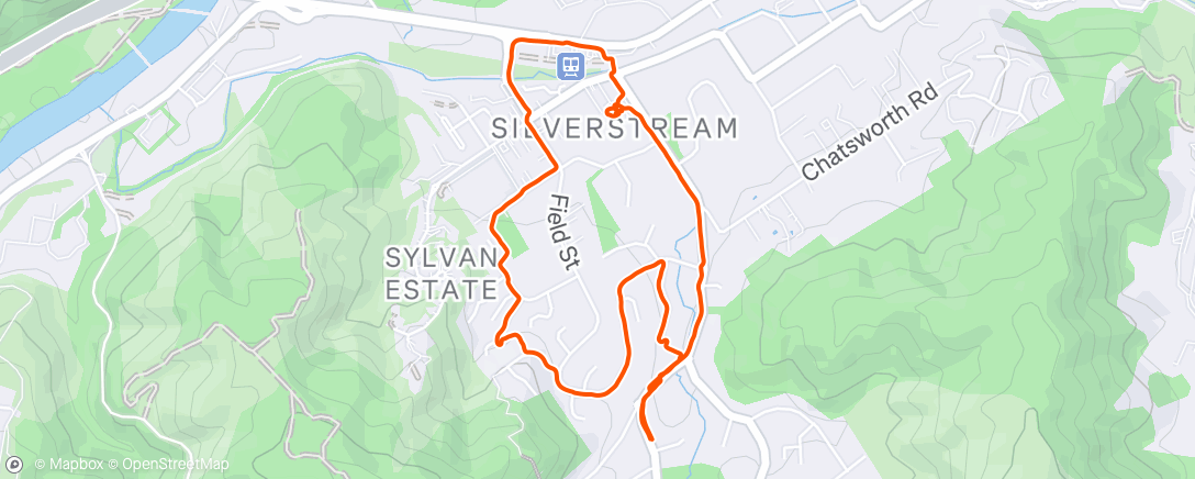 Map of the activity, After Night Shift ramble in the rain to New World (and back)