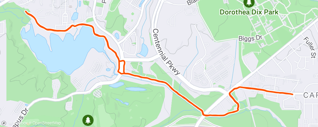 Map of the activity, Afternoon Run