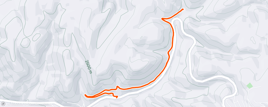 Map of the activity, Afternoon Run