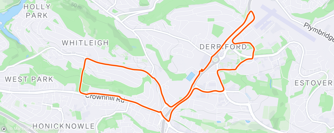 Map of the activity, Evening Run