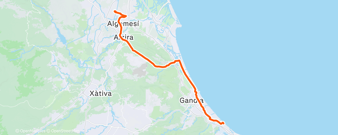 Map of the activity, Sortie vélo le matin