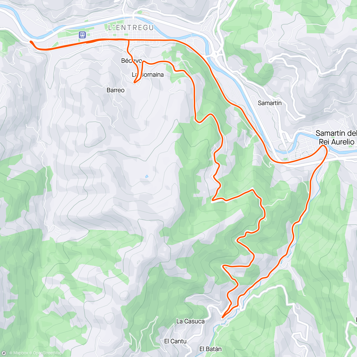 Map of the activity, Pasease ye bueno🍏🏞️🚴🚴