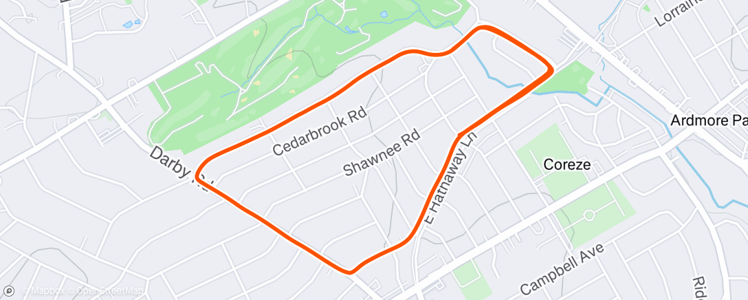 Map of the activity, Morning Run