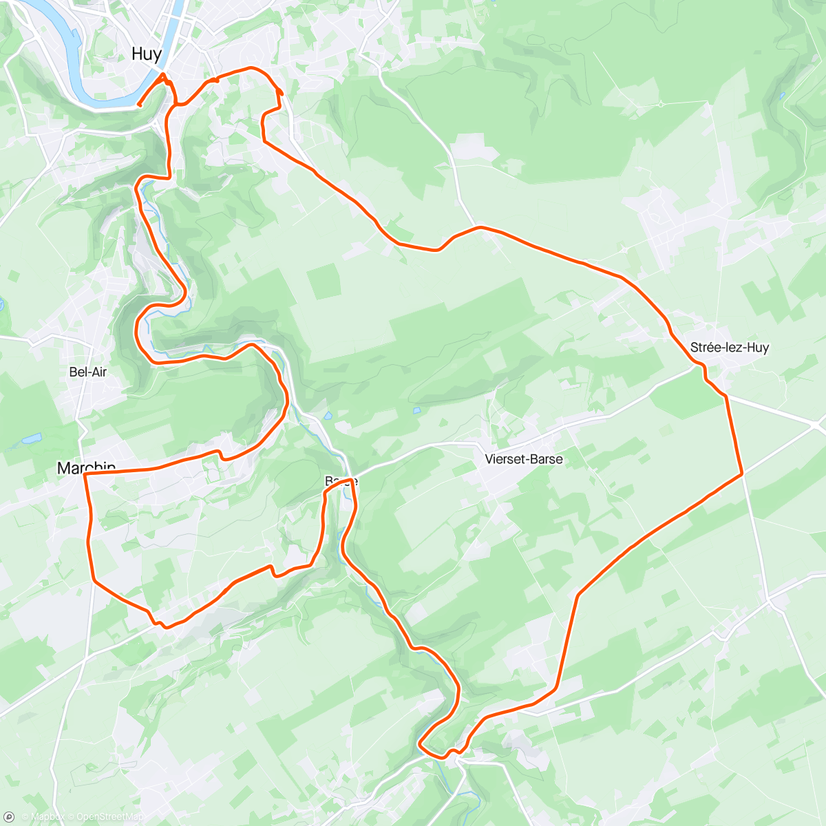 Map of the activity, Huy - Modave - Côte Ereffe - Huy 🇧🇪