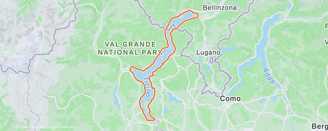 Map of the activity, Pedalata mattutina