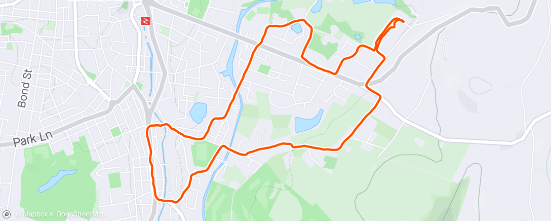Map of the activity, Tuesday Morning Run..