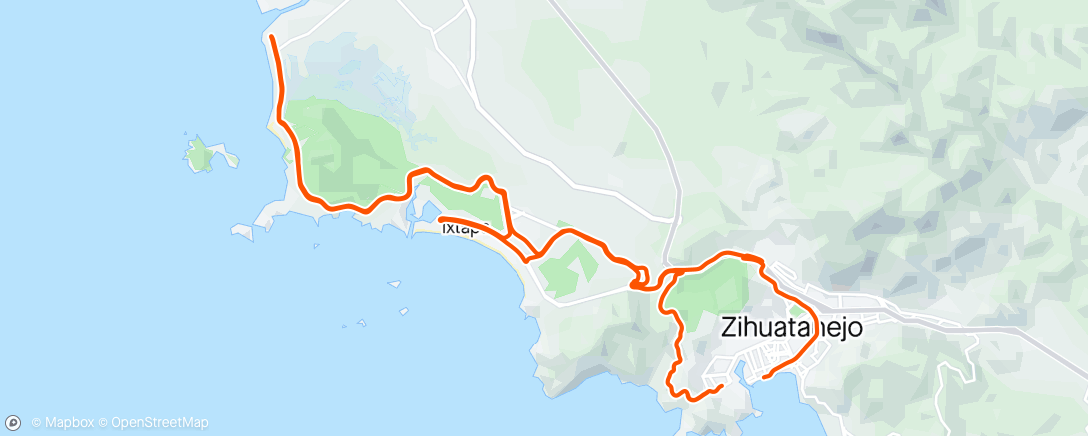 Mapa de la actividad, Vuelta en bicicleta de montaña a la tarde