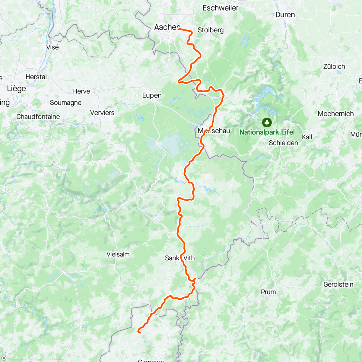 Map of the activity, TD on tour: Vennbahn peddelen