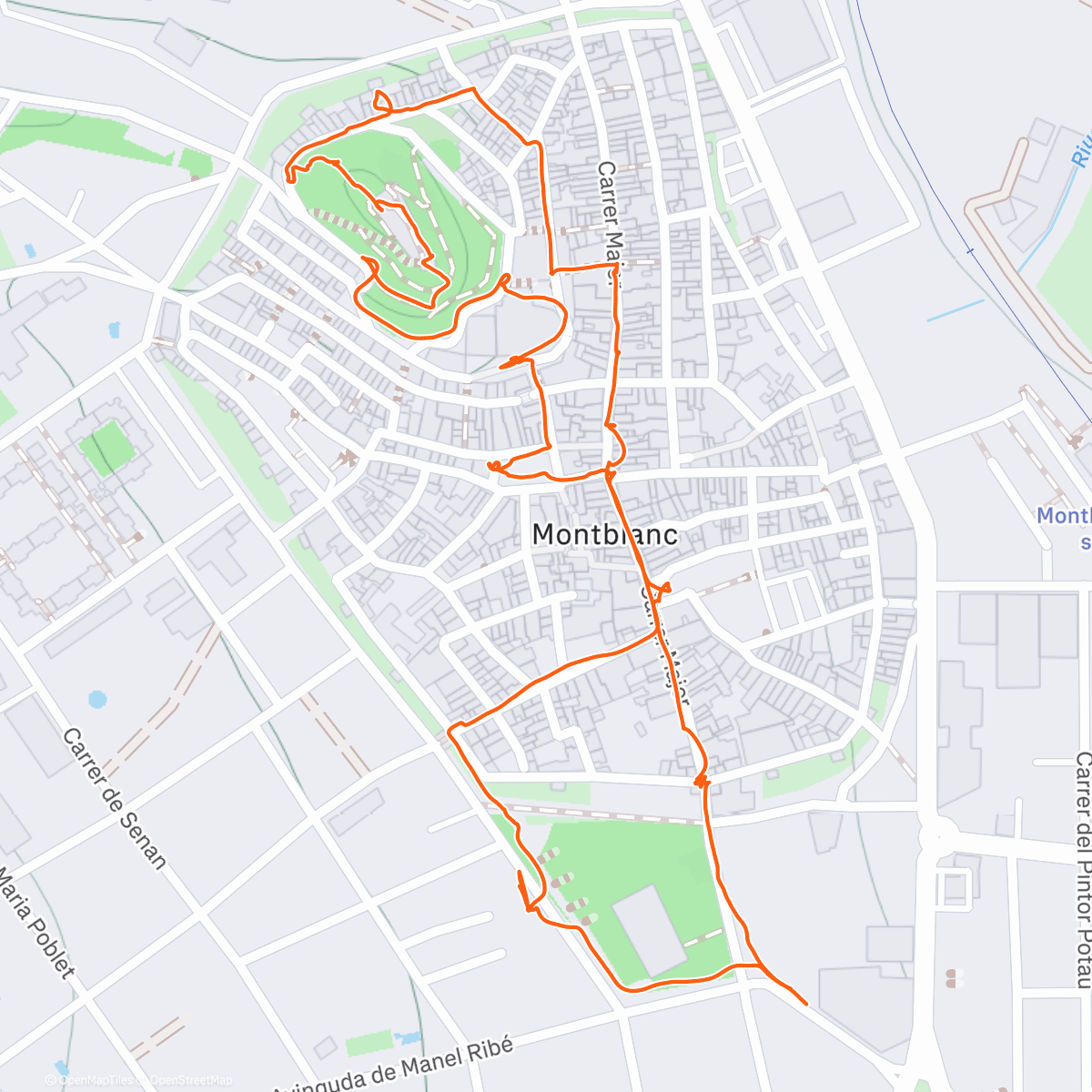 Map of the activity, Paseíto por Montblanc