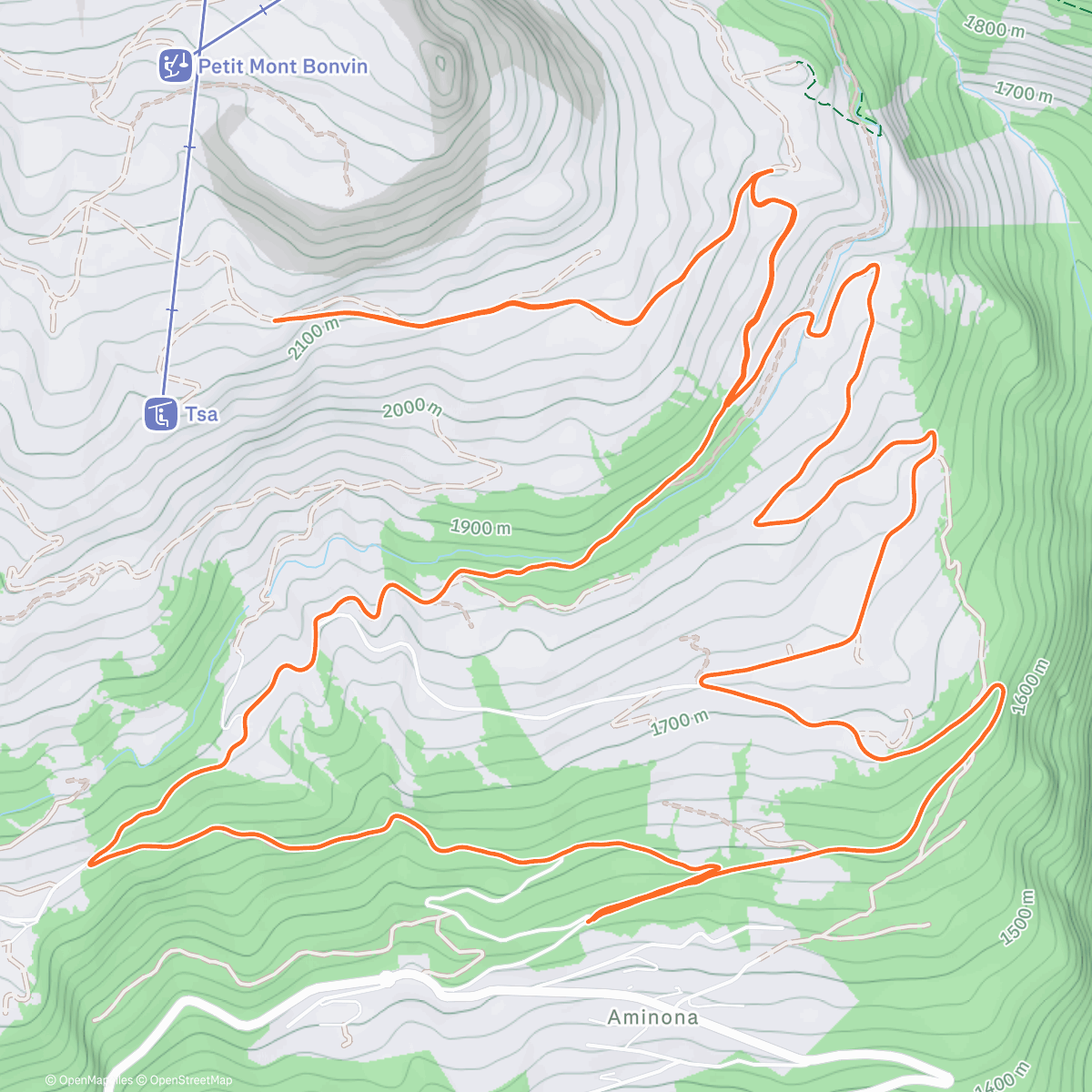 Map of the activity, Petite sortie Trail dans la neige 🏔️🏔️🏃💨 en mode tranquille 🤗🙋🏻‍♂️