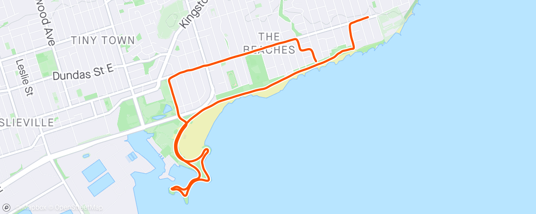 Map of the activity, Easy plus 6 x strides