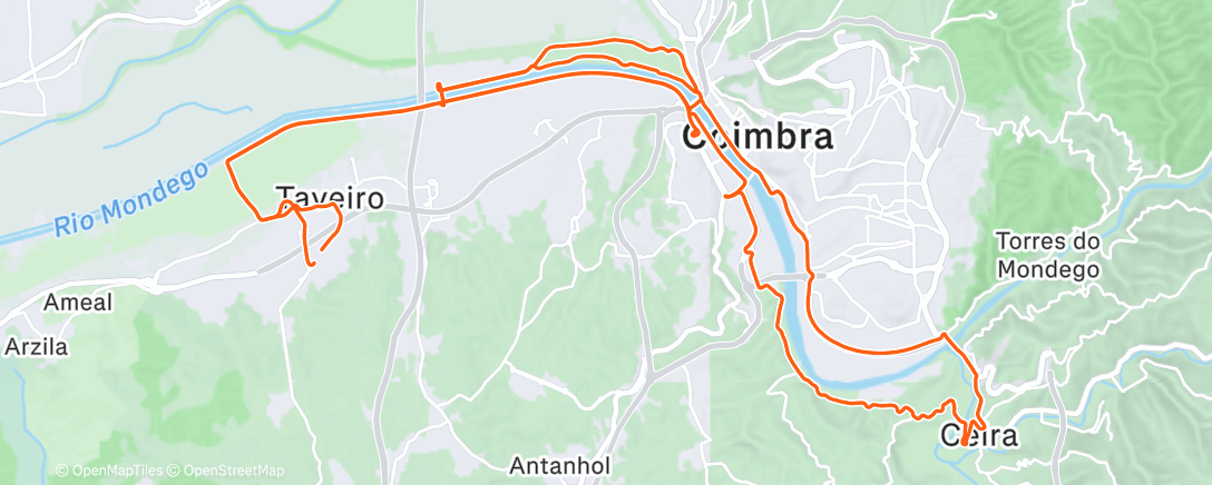 Map of the activity, Volta de bicicleta de montanha na hora de almoço