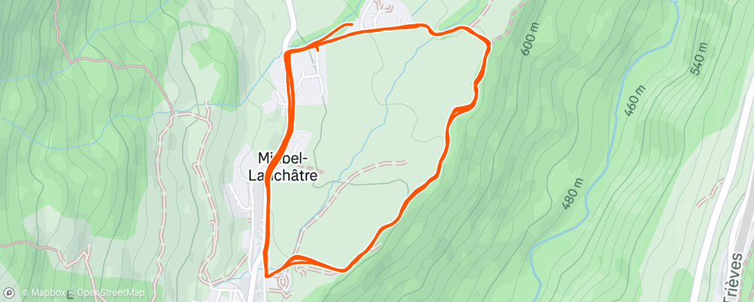 Map of the activity, Footing pluvieux du mercredi matin