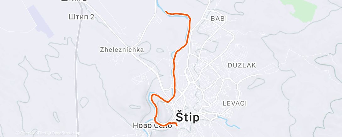 Map of the activity, Evening Run