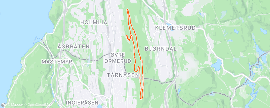 Mappa dell'attività Grønliåsen Trail Run med Ella🐶🐶