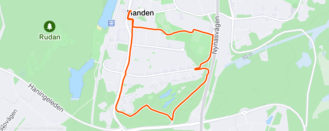 Map of the activity, Afternoon Run ☁️