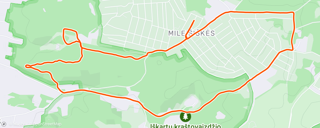 Map of the activity, Afternoon Trail Run