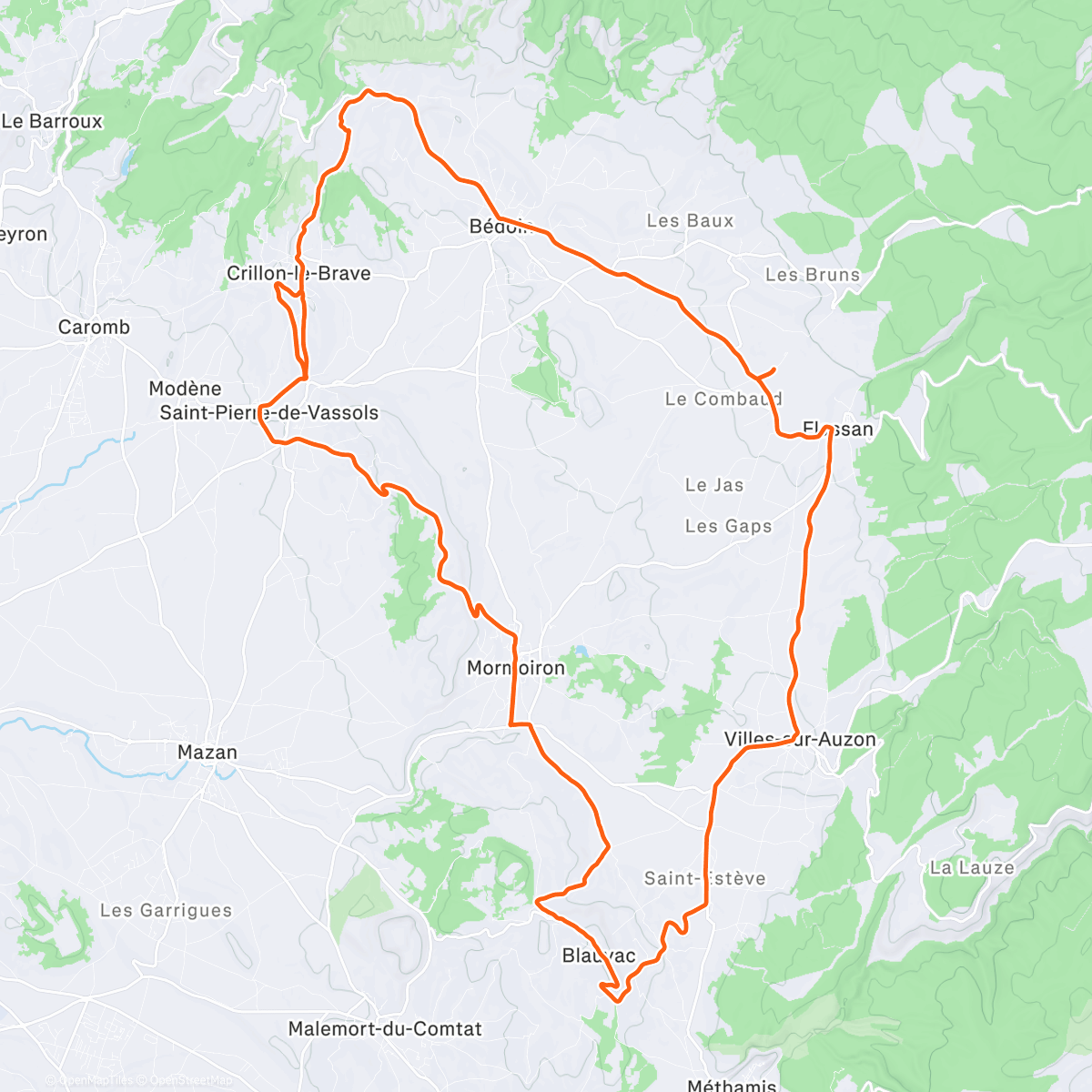 Map of the activity, Avec Bô-Papa / Quelques intensités ascensions Blauvac, Mormoiron, Crillon à bloooooc !!! ✊👊😅