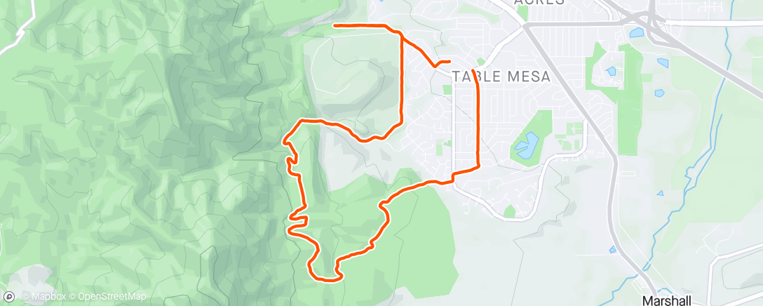 活动地图，Mtn Trail jog