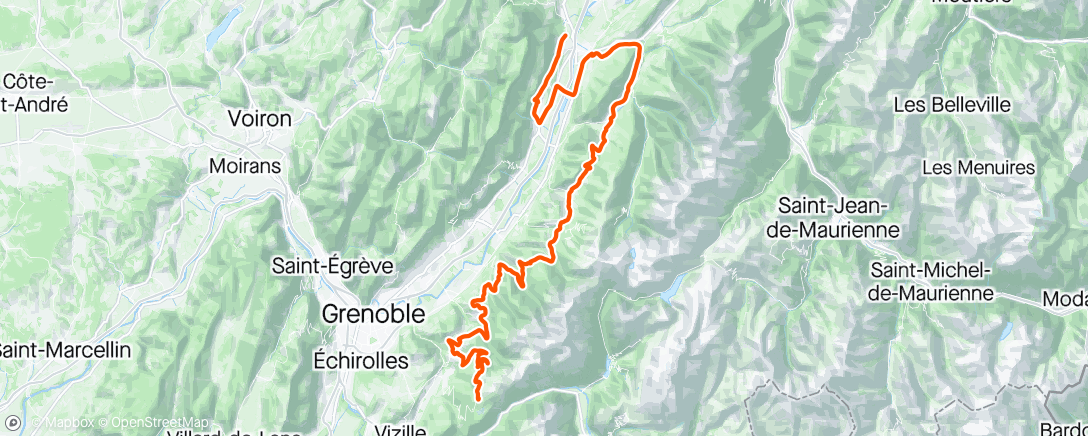 Mapa de la actividad, Alpes grésivaudan