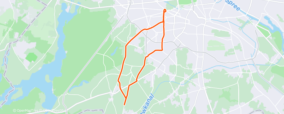 Map of the activity, Night Ride