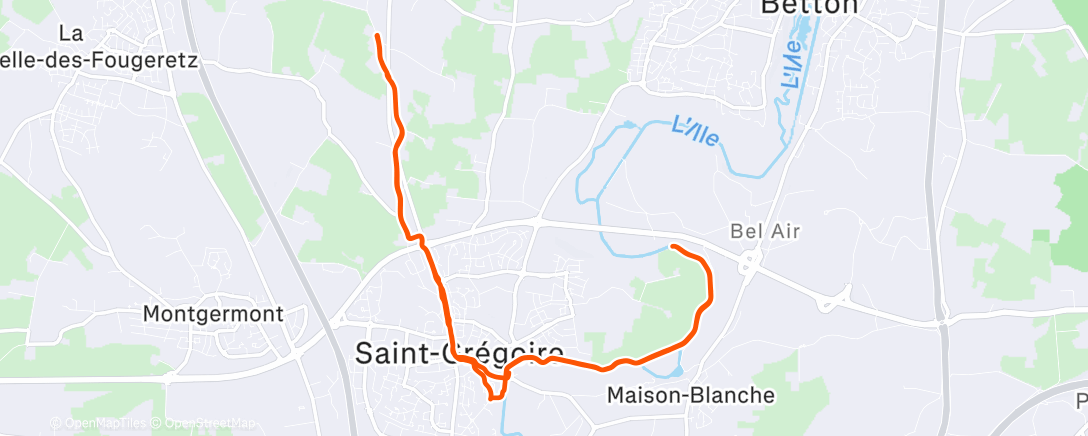 Карта физической активности (Course à pied le matin)