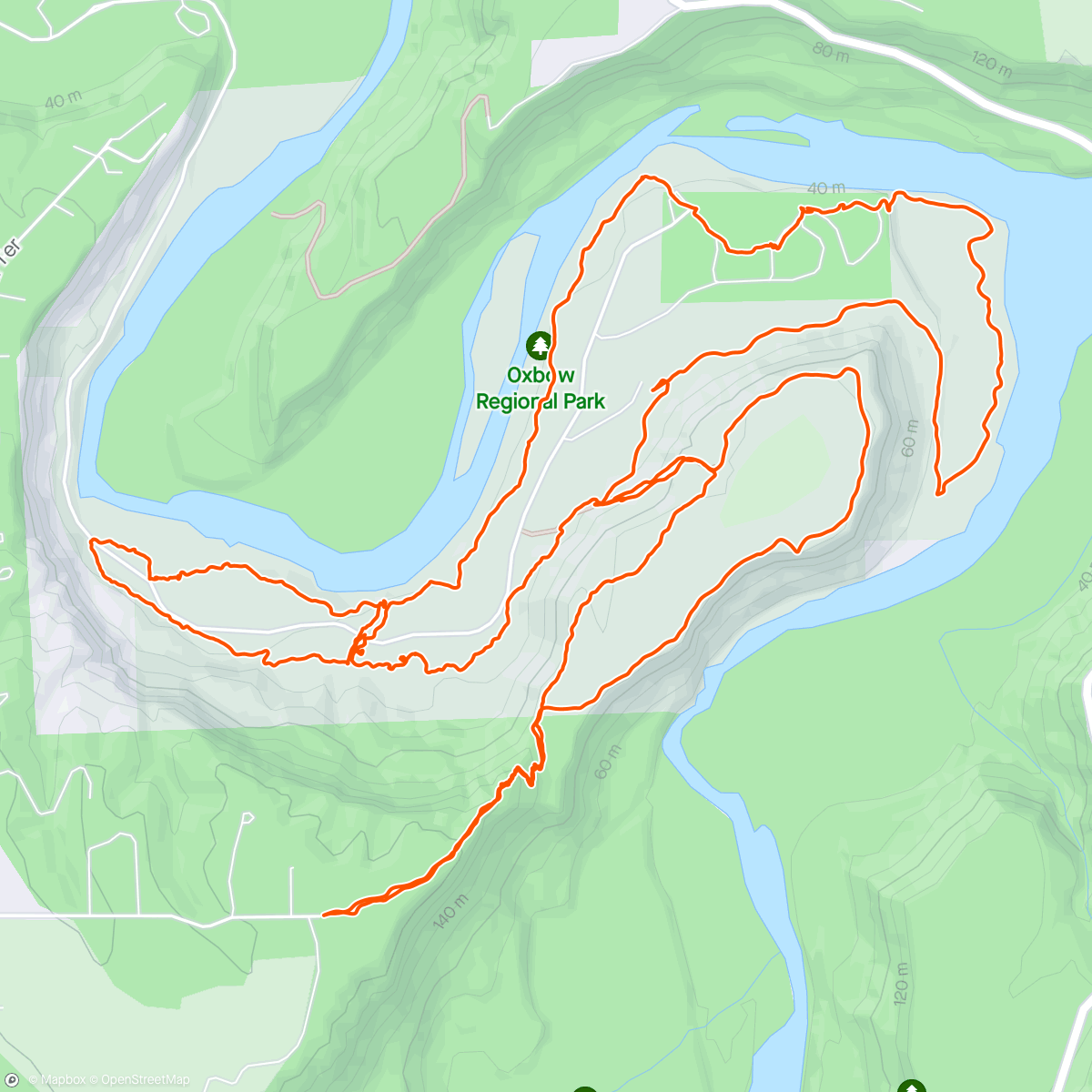 Mapa da atividade, Oxbow Course Marking
