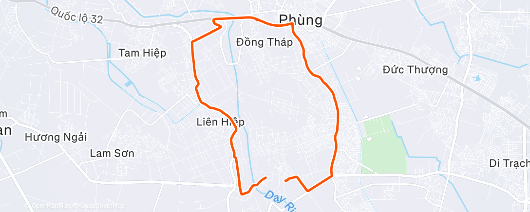 Map of the activity, Afternoon Run