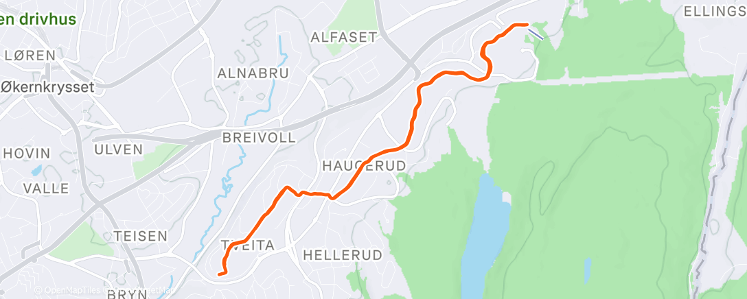 Map of the activity, Evening Run