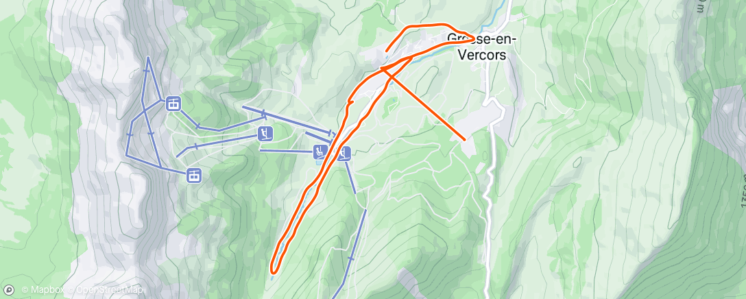 Map of the activity, Trail semi blanc!