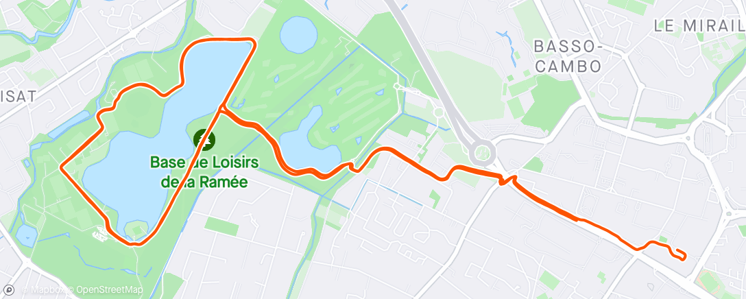 Mapa da atividade, Course à pied le midi