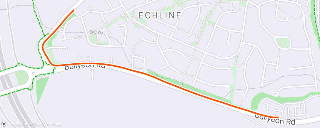 Map of the activity, 1km ‘tempo’ finisher