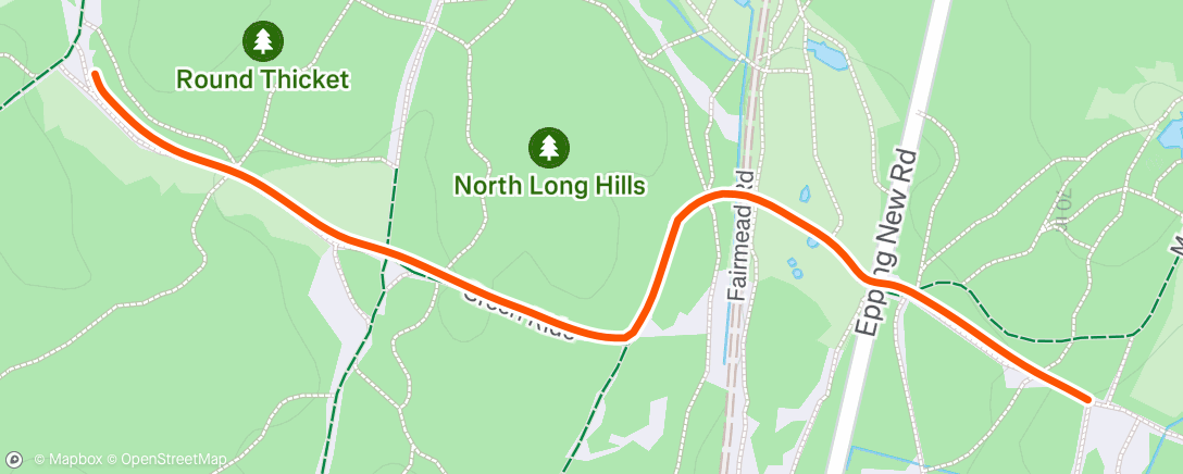 Map of the activity, Evening Run