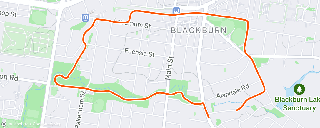 Map of the activity, Lunch Run