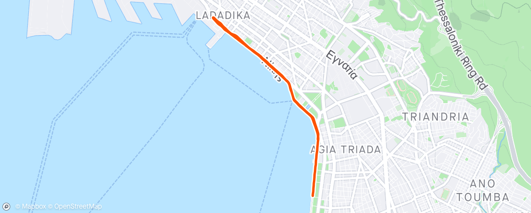 アクティビティ「☀️ Θεσσαλονίκη, Κεντρική Μακεδονία Morning Run」の地図