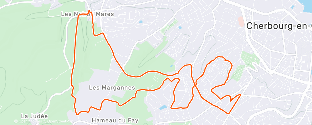 Map of the activity, Trail le matin