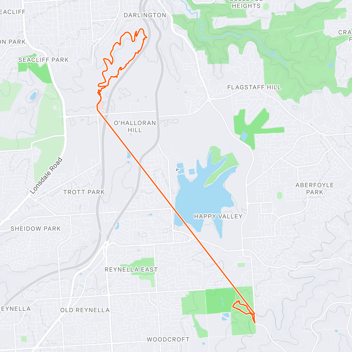 Map of the activity, Sunset fail