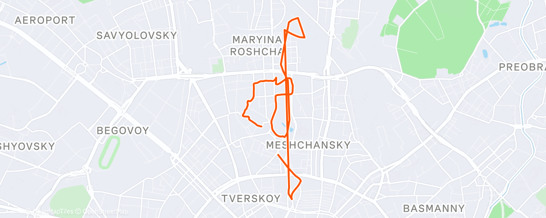 Map of the activity, Утренний забег